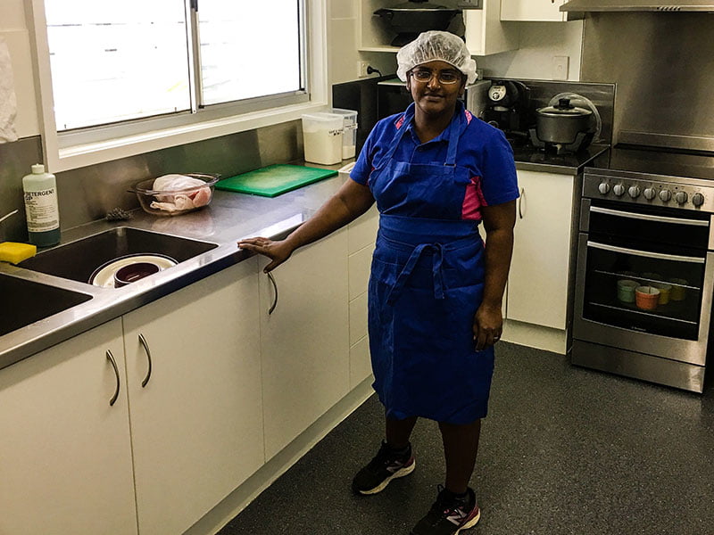 Occupational Therapy Townsville Woman in a catering kitchen